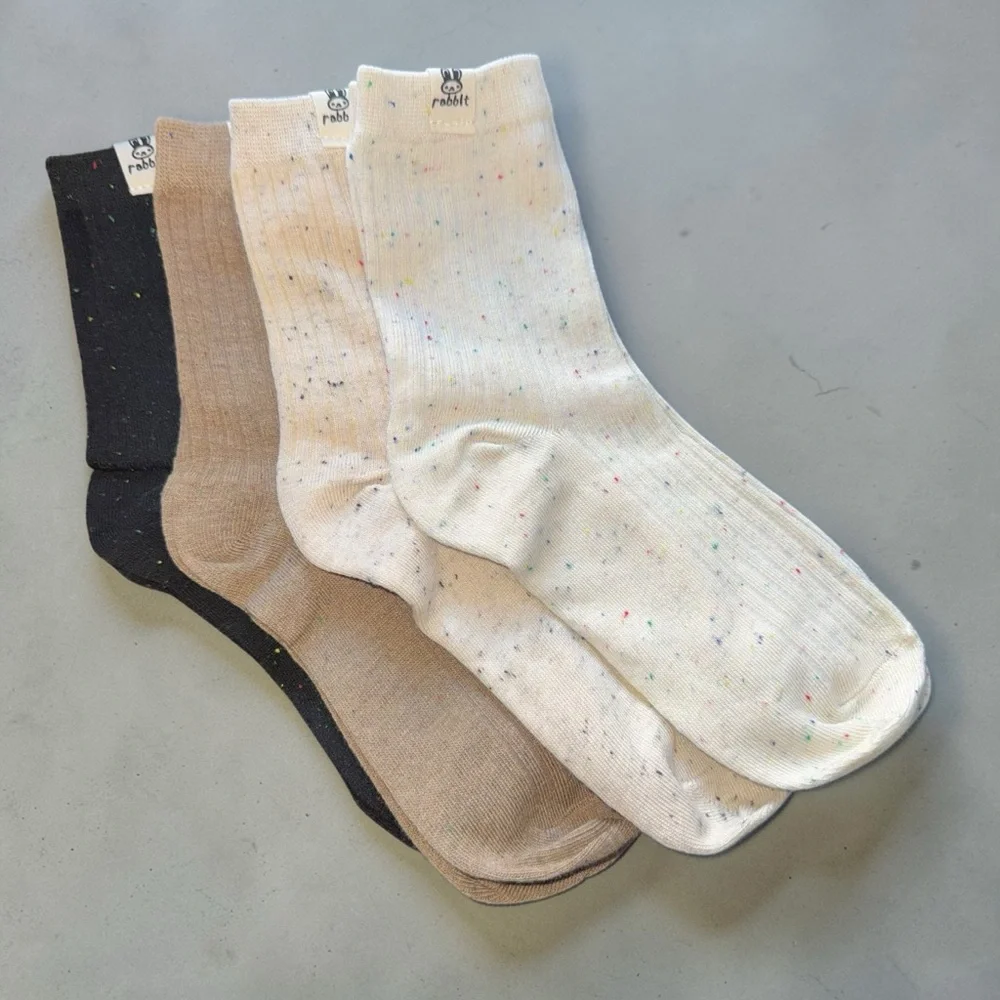 Rabbit Brand Women's Ultra Soft Everyday Socks One Size NEW Mid-Calf 4 Pack
